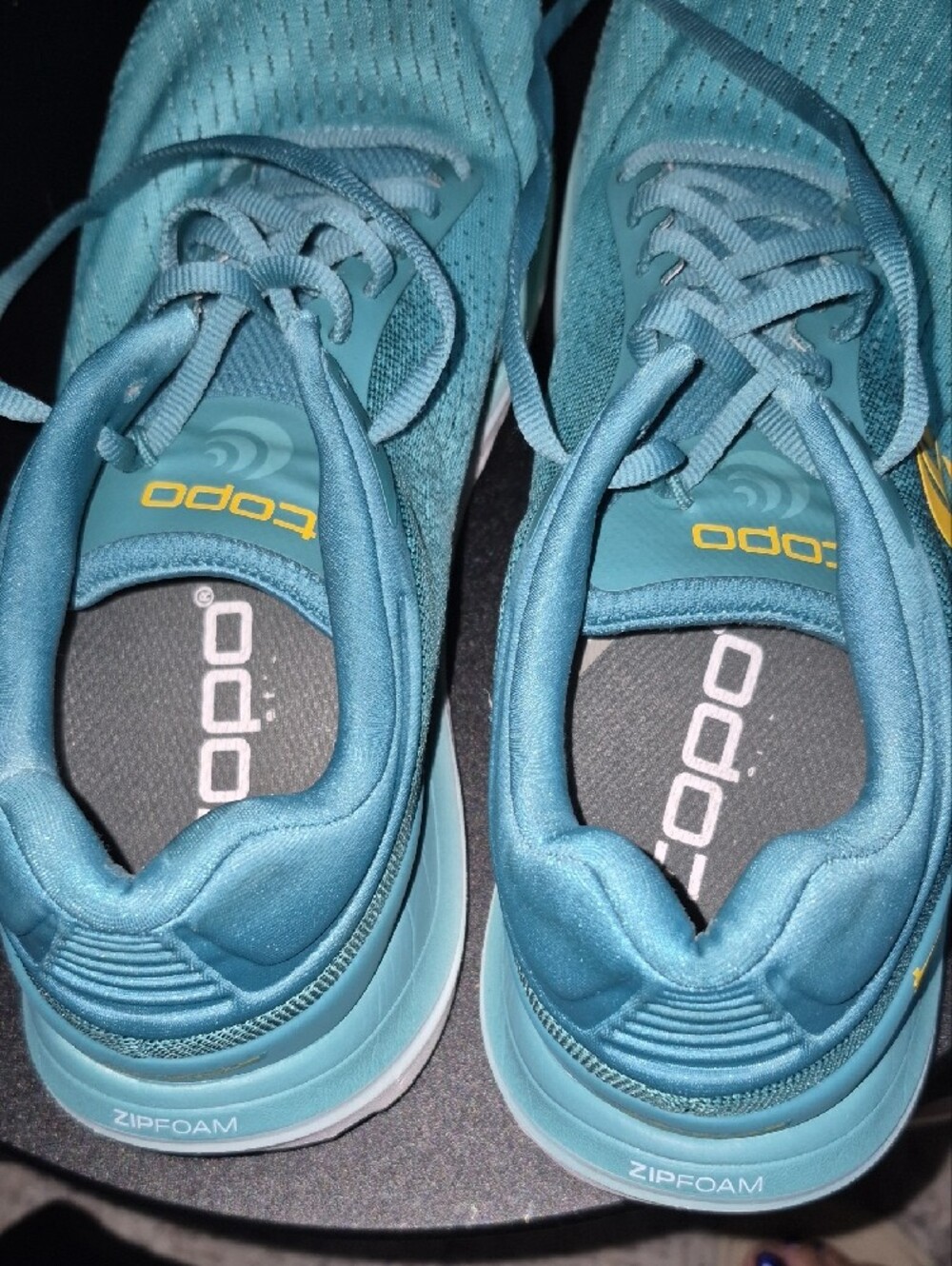 Women's Teal Athletic Running Shoes with Yellow Accent - Picture 4 of 9